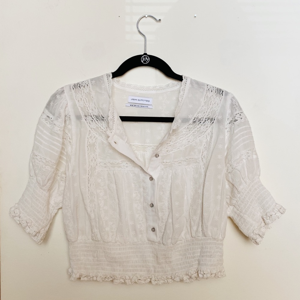 Urban Outfitters white romantic crop top